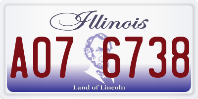 IL license plate A076738