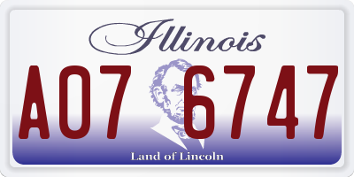 IL license plate A076747