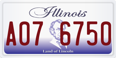 IL license plate A076750