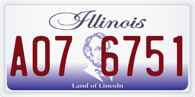 IL license plate A076751