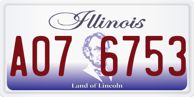 IL license plate A076753