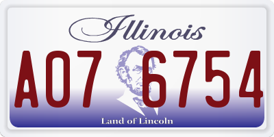 IL license plate A076754