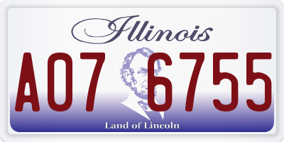 IL license plate A076755