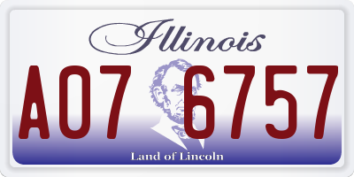 IL license plate A076757