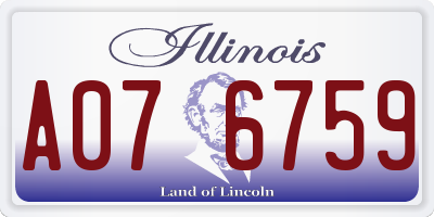 IL license plate A076759