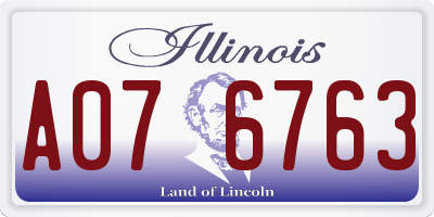 IL license plate A076763