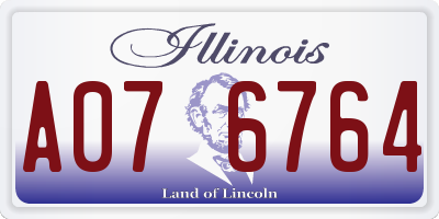 IL license plate A076764