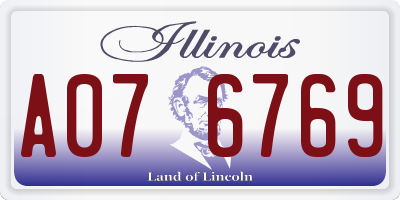 IL license plate A076769