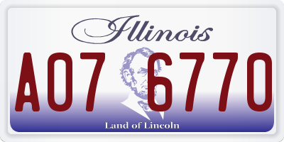 IL license plate A076770
