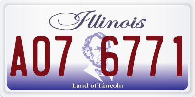 IL license plate A076771