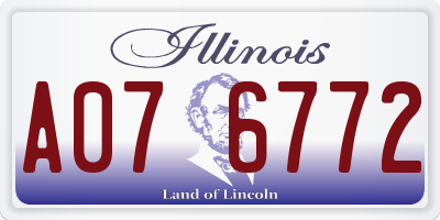 IL license plate A076772