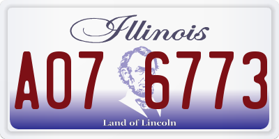 IL license plate A076773