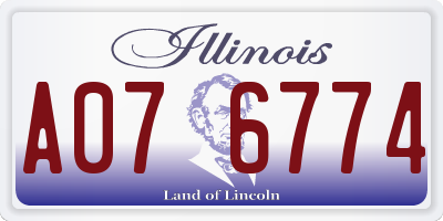 IL license plate A076774