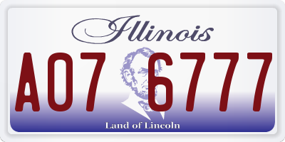 IL license plate A076777
