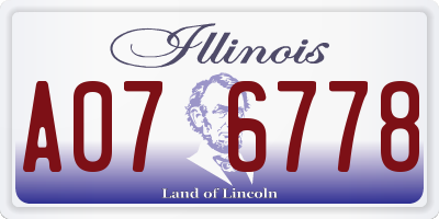 IL license plate A076778