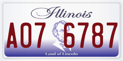 IL license plate A076787