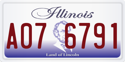 IL license plate A076791
