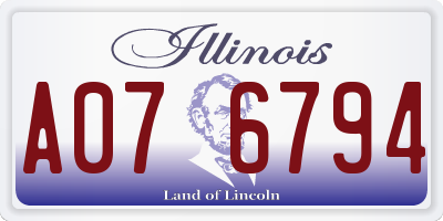 IL license plate A076794