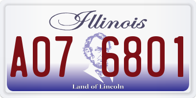 IL license plate A076801