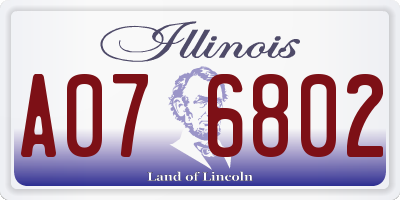 IL license plate A076802