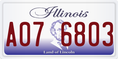 IL license plate A076803