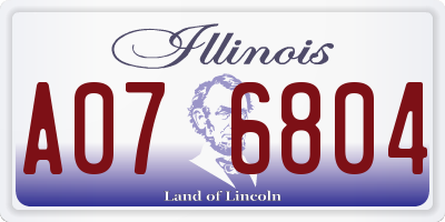 IL license plate A076804
