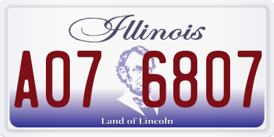 IL license plate A076807