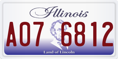 IL license plate A076812