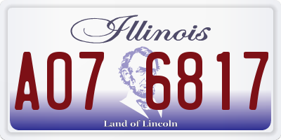 IL license plate A076817