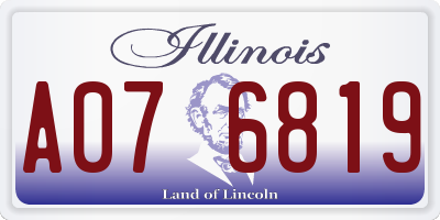 IL license plate A076819