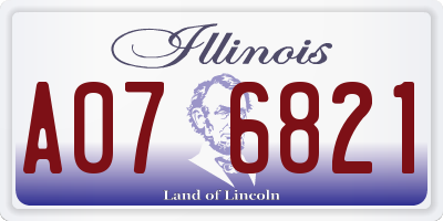 IL license plate A076821