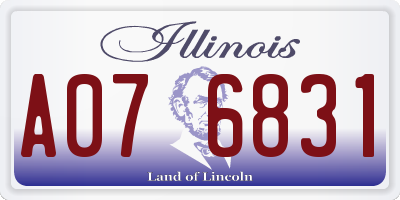 IL license plate A076831