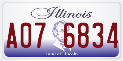 IL license plate A076834
