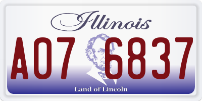 IL license plate A076837