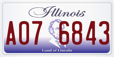 IL license plate A076843