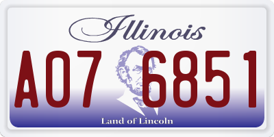 IL license plate A076851