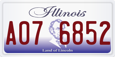IL license plate A076852