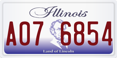 IL license plate A076854