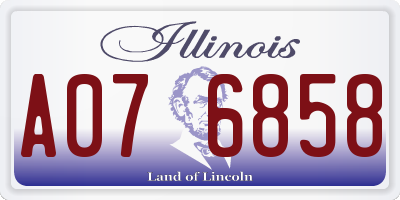 IL license plate A076858