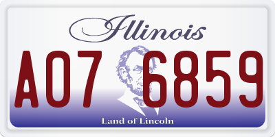IL license plate A076859