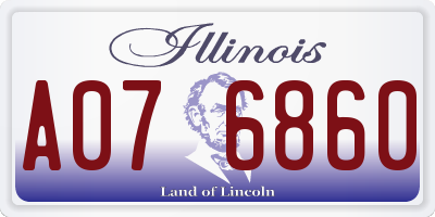 IL license plate A076860