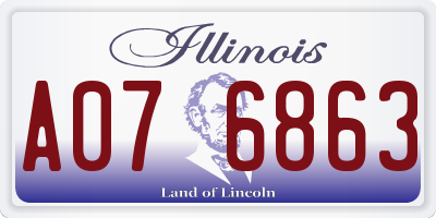 IL license plate A076863