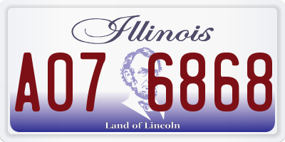 IL license plate A076868