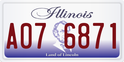 IL license plate A076871