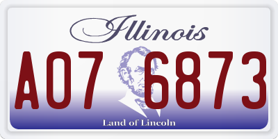 IL license plate A076873