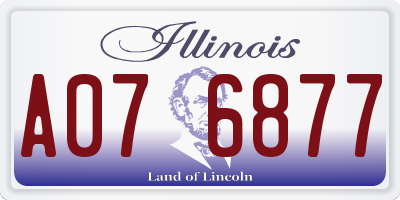 IL license plate A076877