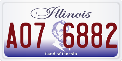 IL license plate A076882