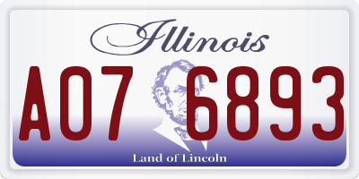 IL license plate A076893