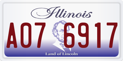 IL license plate A076917
