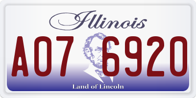 IL license plate A076920